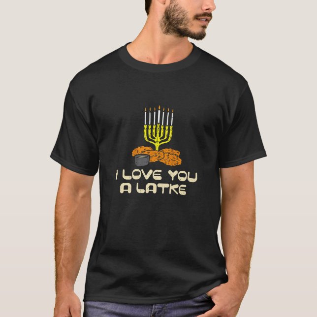 T-shirt Je T'Aime Un Latke Juif Hanoukka Chanukah Menor (Devant)
