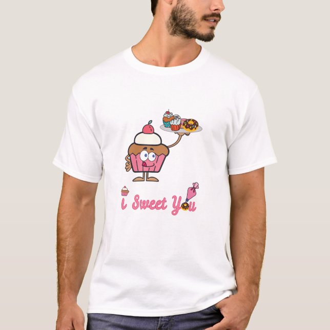 T-shirt Je te suce avec un gâteau (Devant)