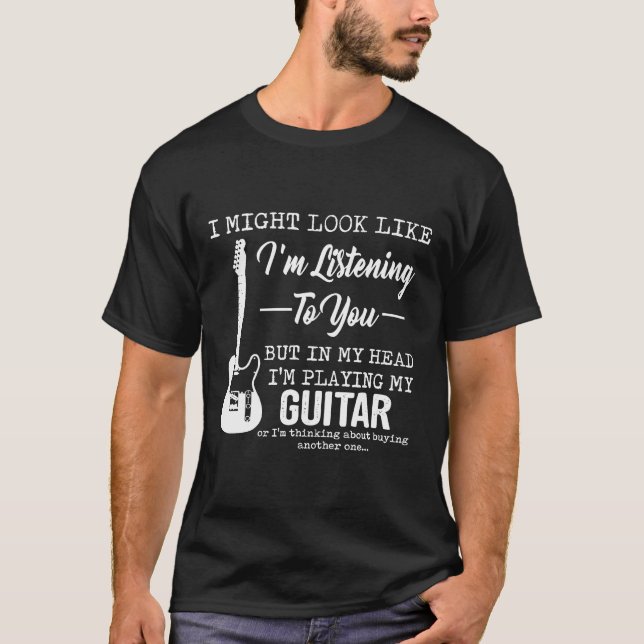 T-shirt Je t'écoute, mais dans ma tête je joue M (Devant)