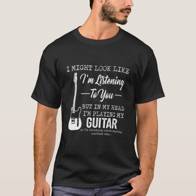 T-shirt Je t'écoute, mais dans ma tête je joue M (Devant)