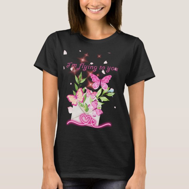 T-shirt Je t'emmène, lettre d'amour (Devant)
