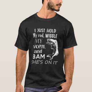 T-shirt Je Tiens Ma Baguette, Je Tourne Mon Ver, Pêche Drô