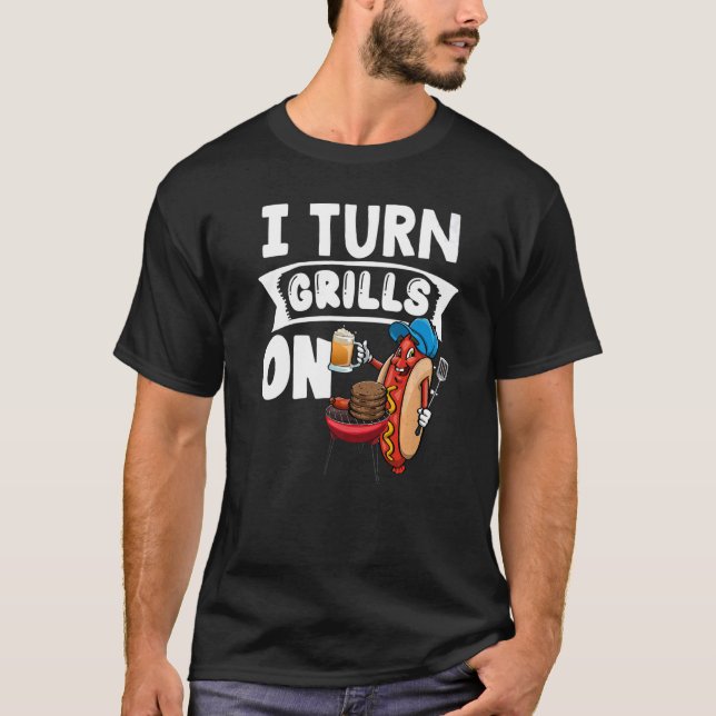 T-shirt Je Tourne Des Grillades Sur Les Femmes Hot Dog & B (Devant)