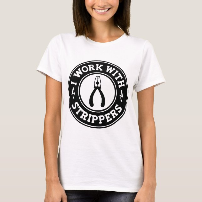 T-shirt Je travaille avec les Strippers #USAPatriotGraphic (Devant)