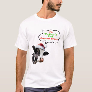 T-shirt Je travaille sur ton cadeau de Noël