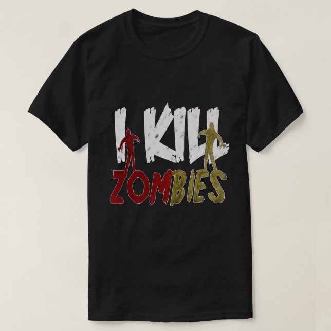 T-shirt Je tue des zombies (Design devant)