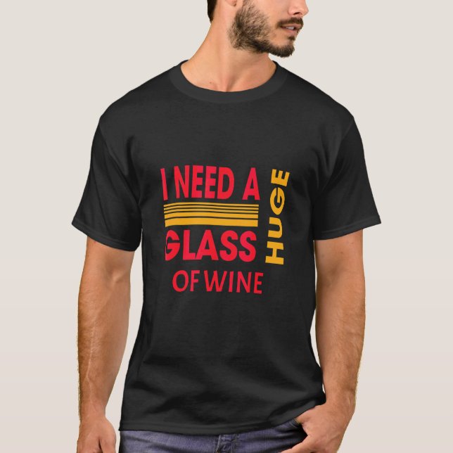 T-shirt Je Un Verre De Vin Sarcastique (Devant)