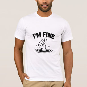 T-shirt Je vais bien – Dessin pouce levé à main enfoncée