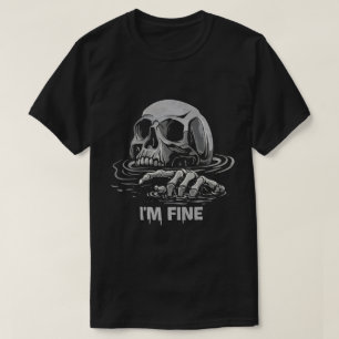T-shirt Je vais bien Squelette qui se noie 