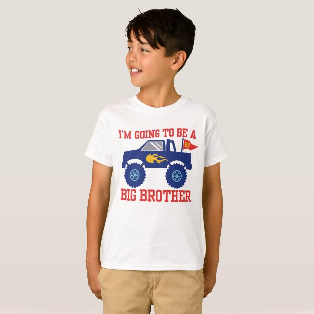 T-shirt Je vais être un camion monstre Big Brother (Devant entier)
