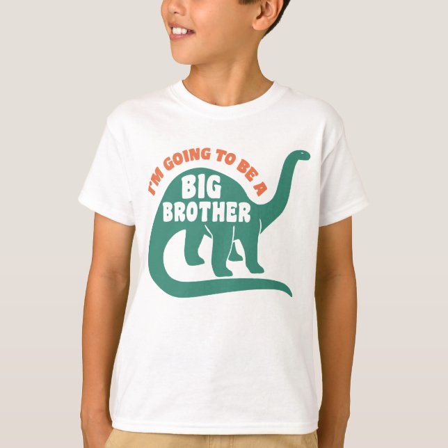 T-shirt Je vais être un grand frère Dinosaure (Devant)