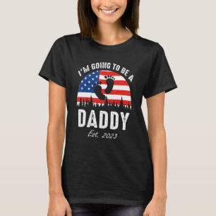 T-shirt Je vais être un papa est 2023 US Drapeau