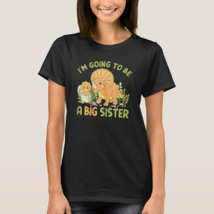 T-shirt Je vais être une grande soeur Dinosaure Tricératop