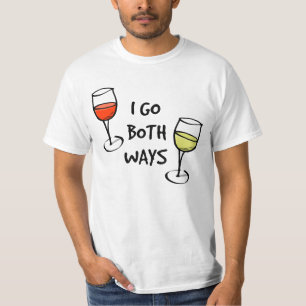 T-shirt Je vais les deux verres de vin de manières
