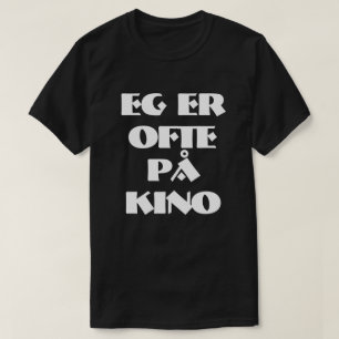 T-shirt Je vais souvent au cinéma en norvégien noir