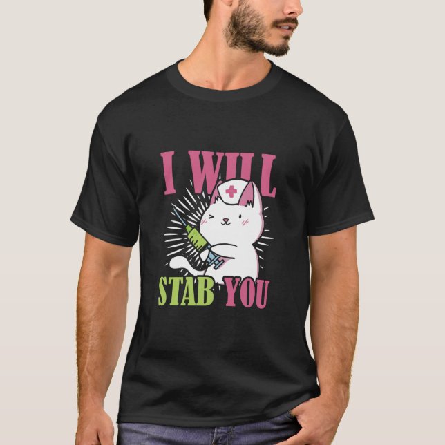 T-shirt Je vais vous tabiller | Chat infirmière (Devant)
