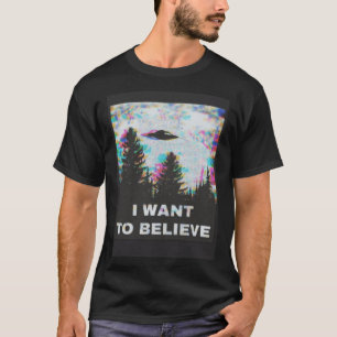 T-shirt Je veux croire aux Aliens et aux ovnis avant et ar