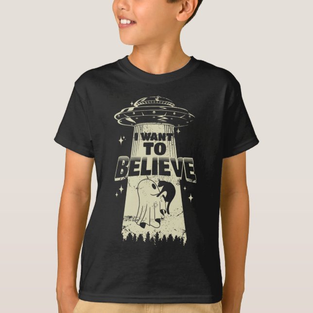 T-shirt Je Veux Croire - Drôle Chat Est Enlevé (Devant)