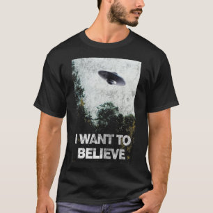 T-shirt Je veux croire zone 51 OVNI Alien Enduction Tirer