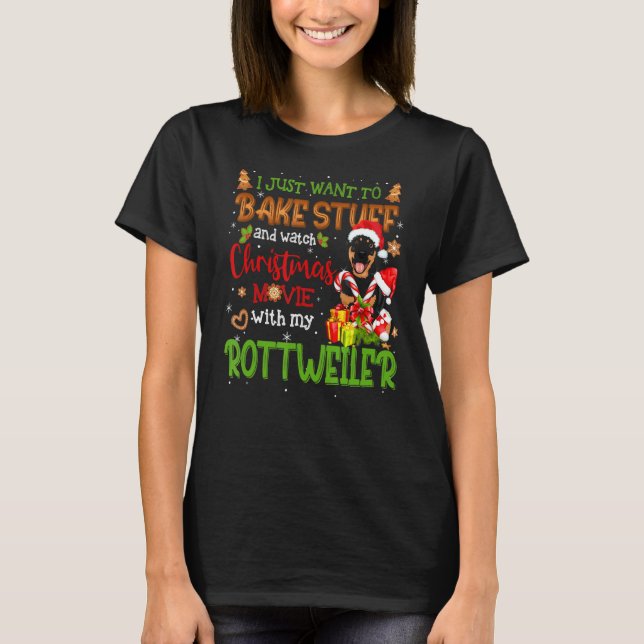 T-shirt Je veux cuire des trucs et regarder Xmas Movie Rot (Devant)