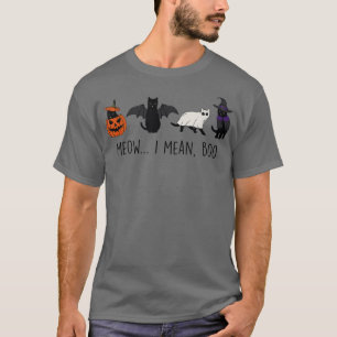 T-shirt Je veux dire Boo Halloween Cat Ghost tenue pour Ha