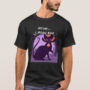 T-shirt Je Veux Dire Boo Halloween Vampire Sphynx Chat