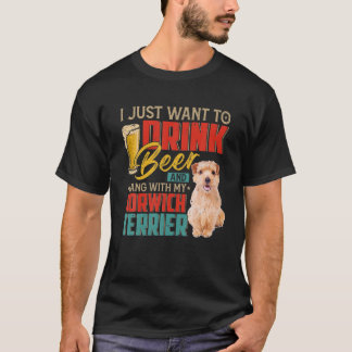 T-shirt Je Veux Juste Boire De La Bière Accrochée Avec Mon