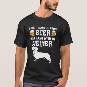 T-shirt Je Veux Juste Boire De La Bière Et Accrocher Avec 