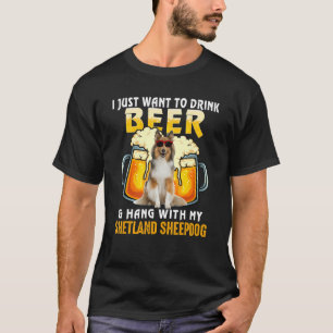 T-shirt Je Veux Juste Boire De La Bière Et Accrocher Avec