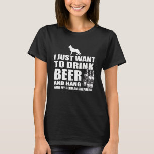 T-shirt Je Veux Juste Boire De La Bière Et Accrocher Avec 