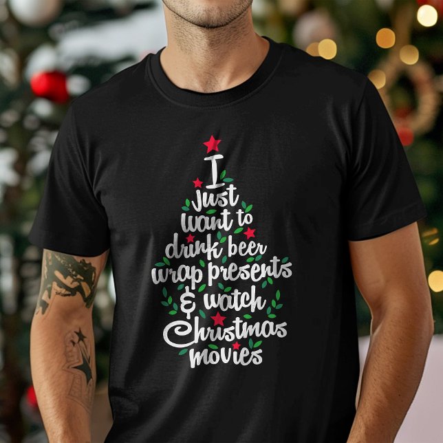 T-shirt Je Veux Juste Boire De La Bière Regarder Les Films (Créateur téléchargé)