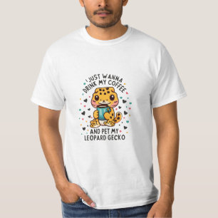 T-shirt Je Veux Juste Boire Du Café Et Pet Mon Leopard Gec
