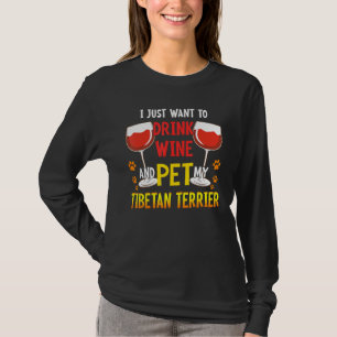 T-shirt Je Veux Juste Boire Du Vin Animal De Compagnie Mon