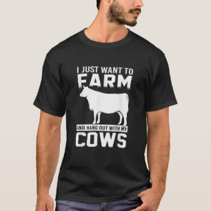 T-shirt Je Veux Juste Fermer Et Accrocher Avec Mes Vaches