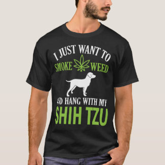 T-shirt Je Veux Juste Fumer De L'Herbe Et Accrocher Avec M