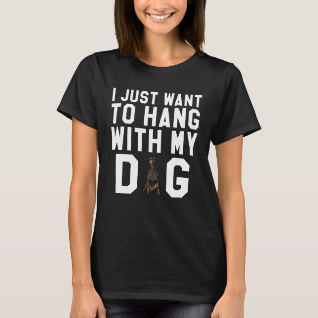 T-shirt Je Veux Juste M'Accrocher Avec Mon Chien Terrier D (Devant)