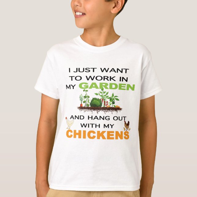 T-shirt Je Veux Juste Travailler Dans Le Jardin Accrocher  (Devant)