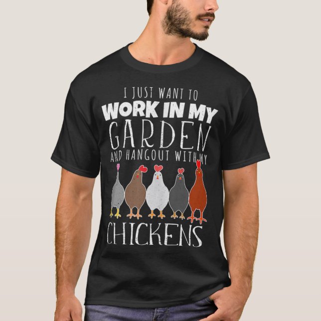 T-shirt Je Veux Juste Travailler Dans Mon Hangout De Jardi (Devant)
