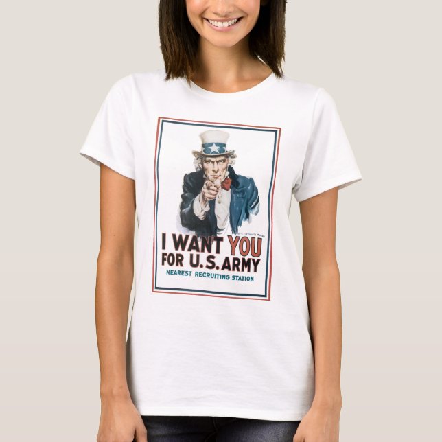 T-shirt Je Veux Que Tu Sois Oncle Sam (Devant)