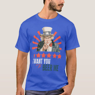 T-shirt Je veux que vous me bière Célébration patriotique