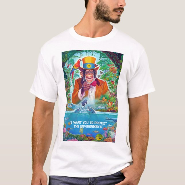 T-shirt Je veux que vous protégiez l'environnement Texte p (Devant)