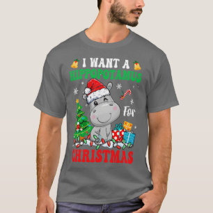T-shirt Je Veux Un Hippopotame Pour Les Lumières De Noël P