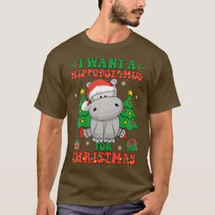 T-shirt Je Veux Un Hippopotame Pour Les Lumières De Noël P