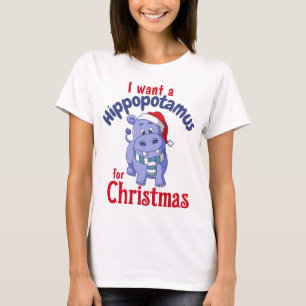 T-shirt Je veux un Hippopotame pour Noël