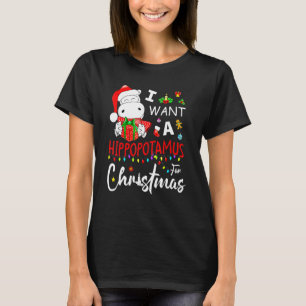 T-shirt Je Veux Un Hippopotame Pour Noël Hippo Christma