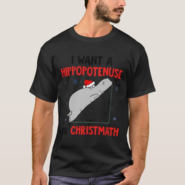 T-shirt Je Veux Une Hippopoténose Pour Noël (Devant)