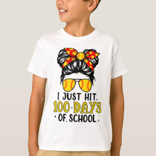 T-shirt Je Viens De Toucher Happy 100 Jours De Softball Éc