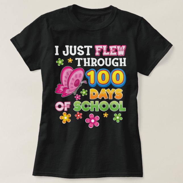 T-shirt Je Viens De Vivre 100 Jours De Papillon 1 (Design devant)
