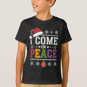 T-shirt Je viens en paix - Je suis Noël en couple assorti