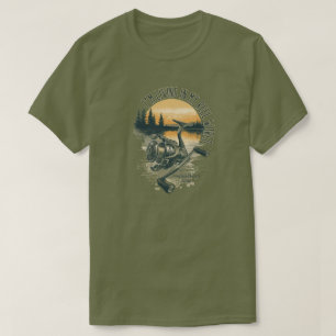 T-shirt Je vis dans mon monde de bobine Lac de pêche